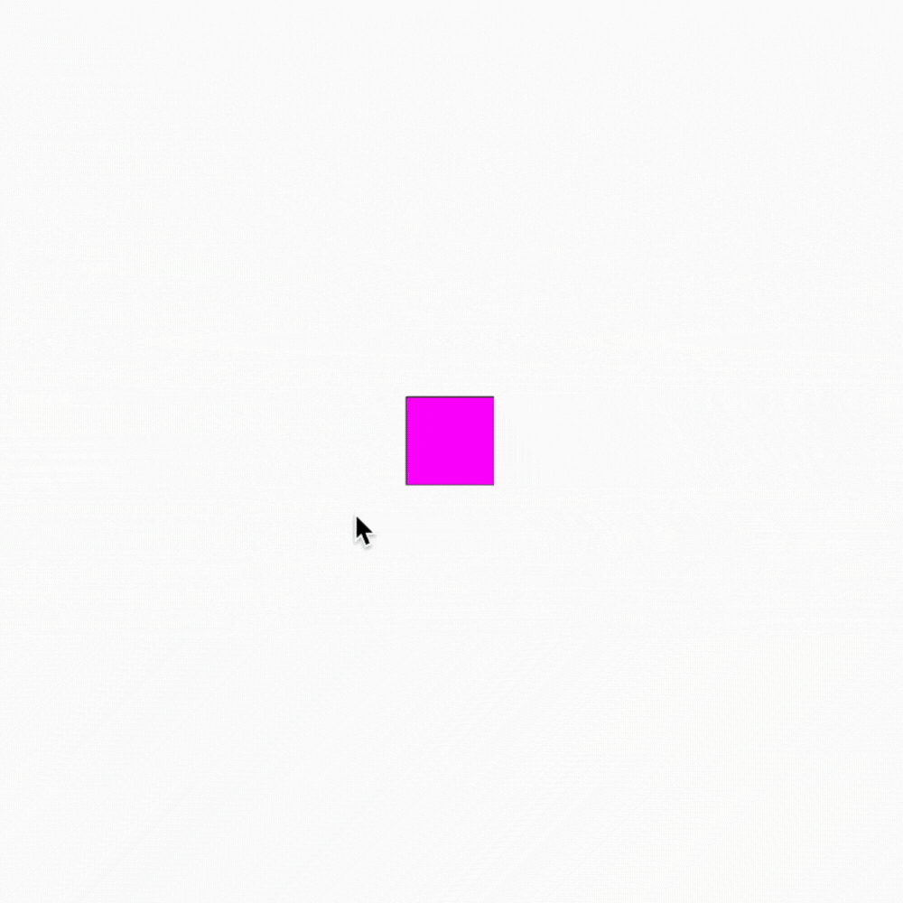 When you click the mouse the square changes colour.