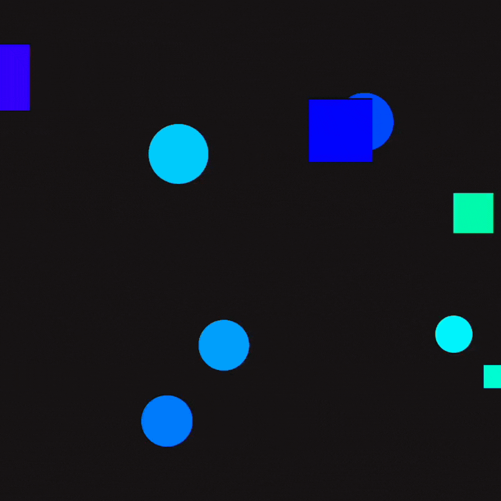 When you use the arrows the visual changes and they move in different directions.