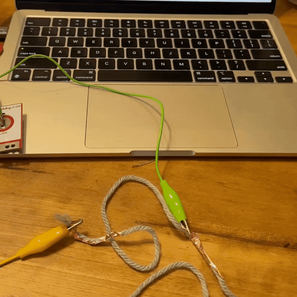 string with copper tape