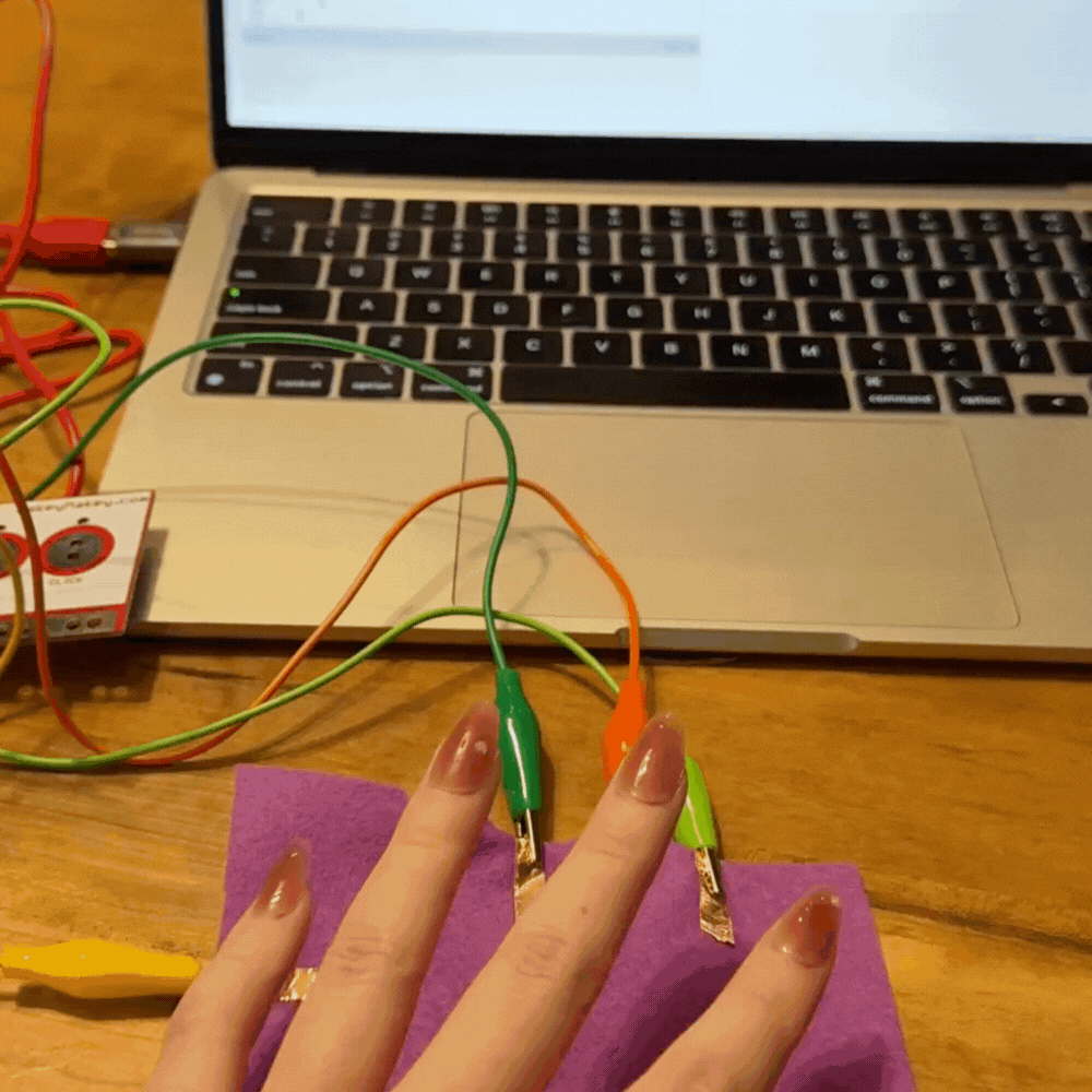 purple felt with 3 copper tape