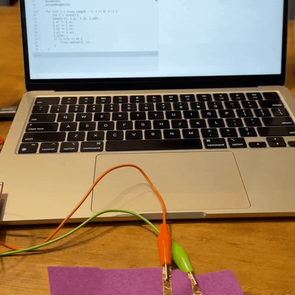 purple felt with 2 copper tape