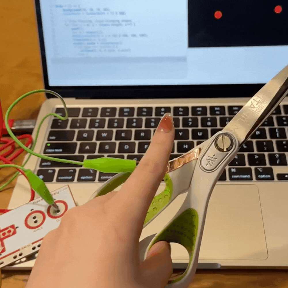 scissors with copper tape