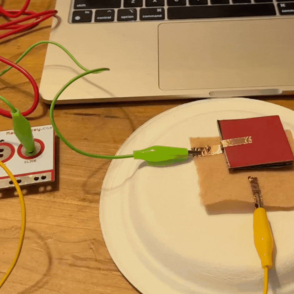 cardboard and felt with copper tape