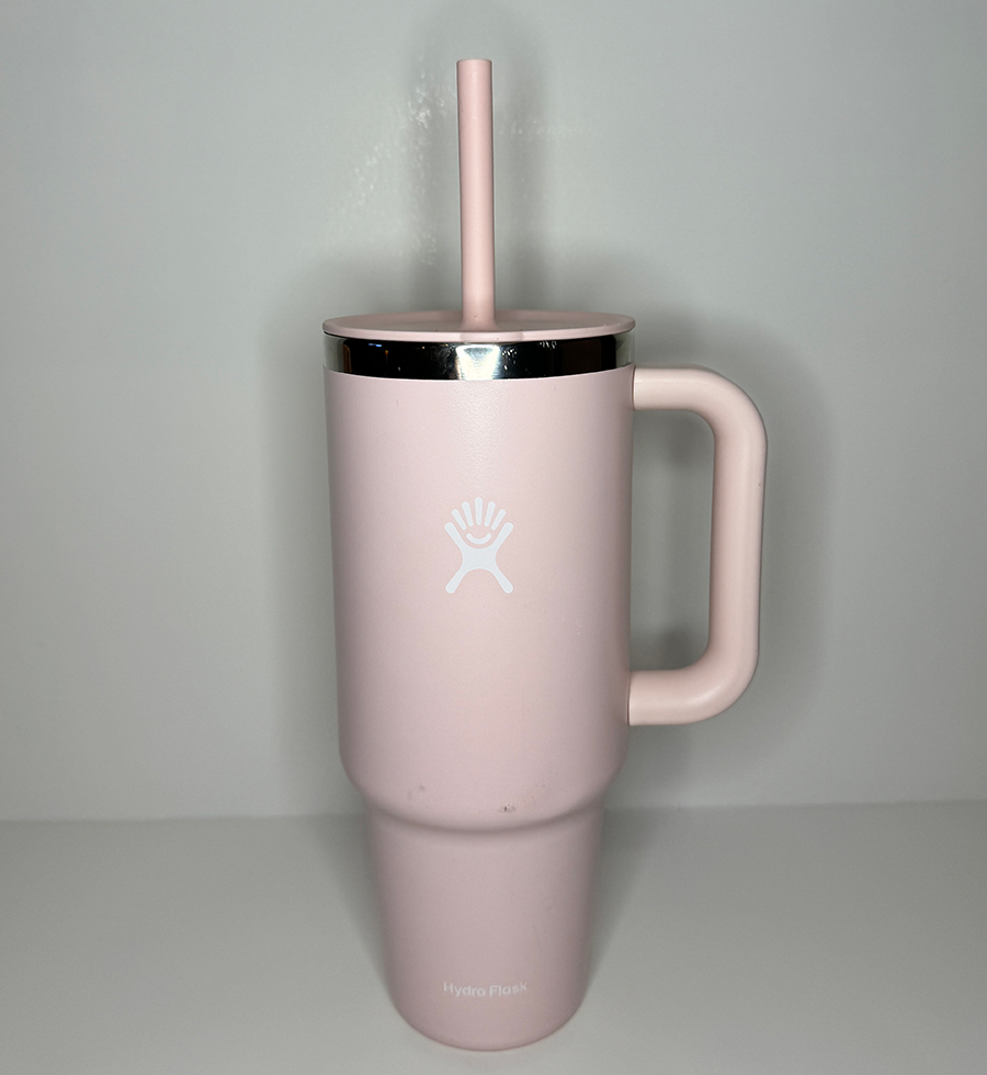 image of pink hydroflask tumbler