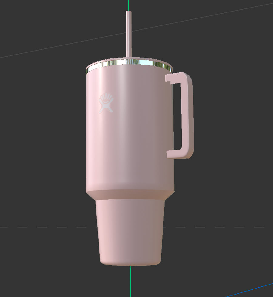 3d model of pink hydroflask tumbler