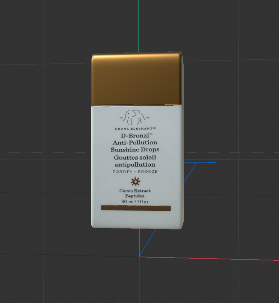 3D model of drunk elephant bronzing drops