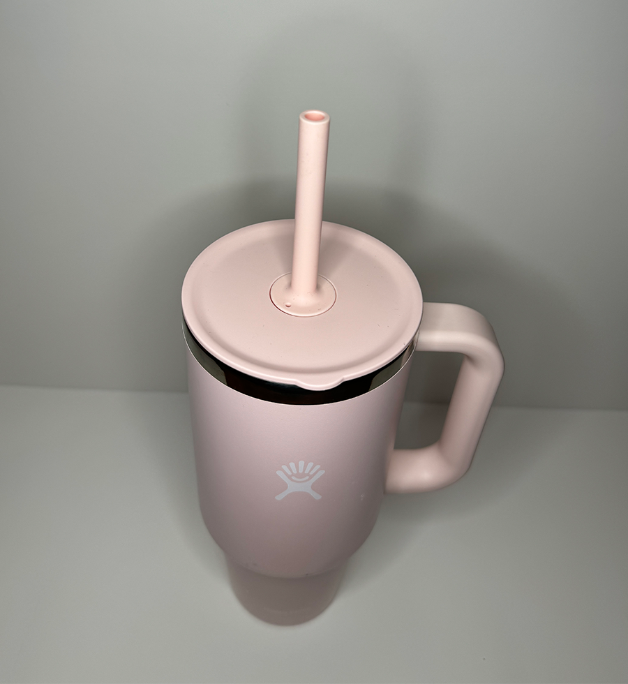 image of pink hydroflask tumbler