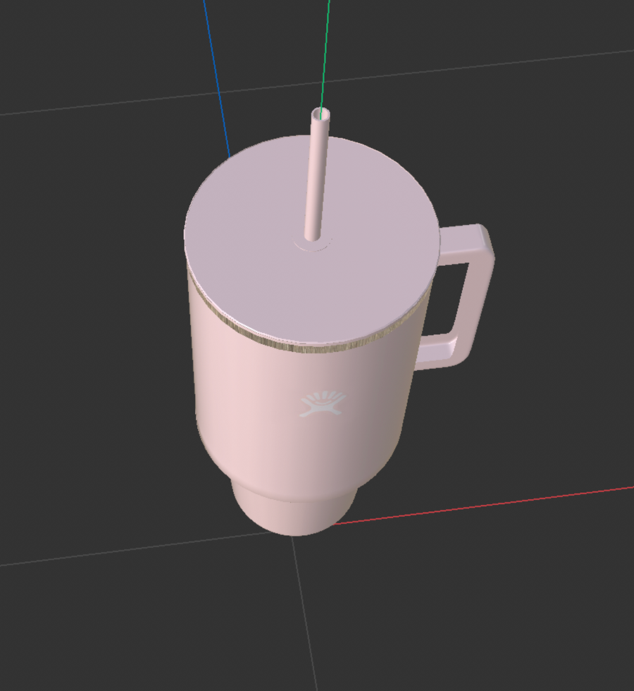 3d model of pink hydroflask tumbler