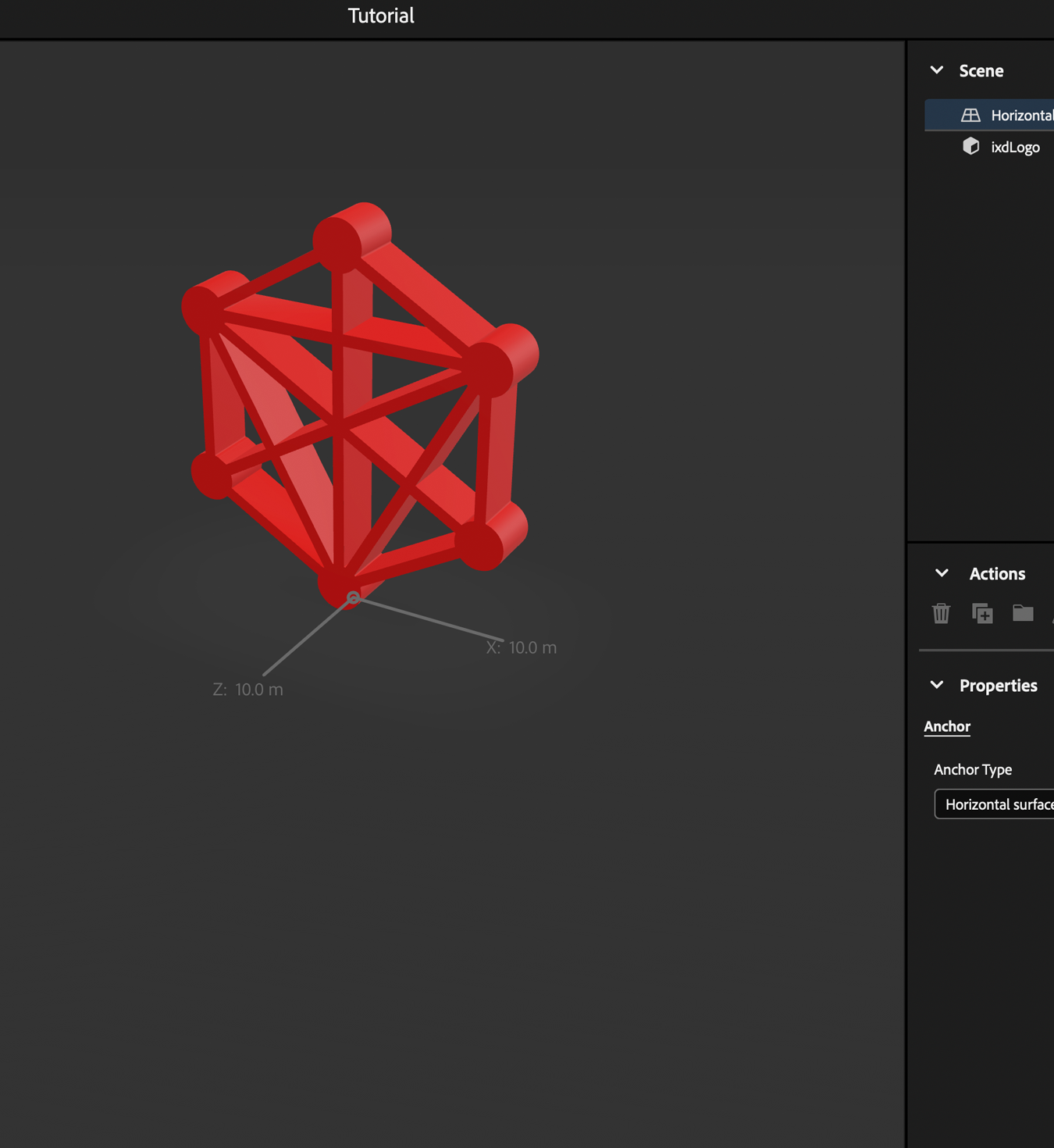 screenshot of IXD logo in adobe aero