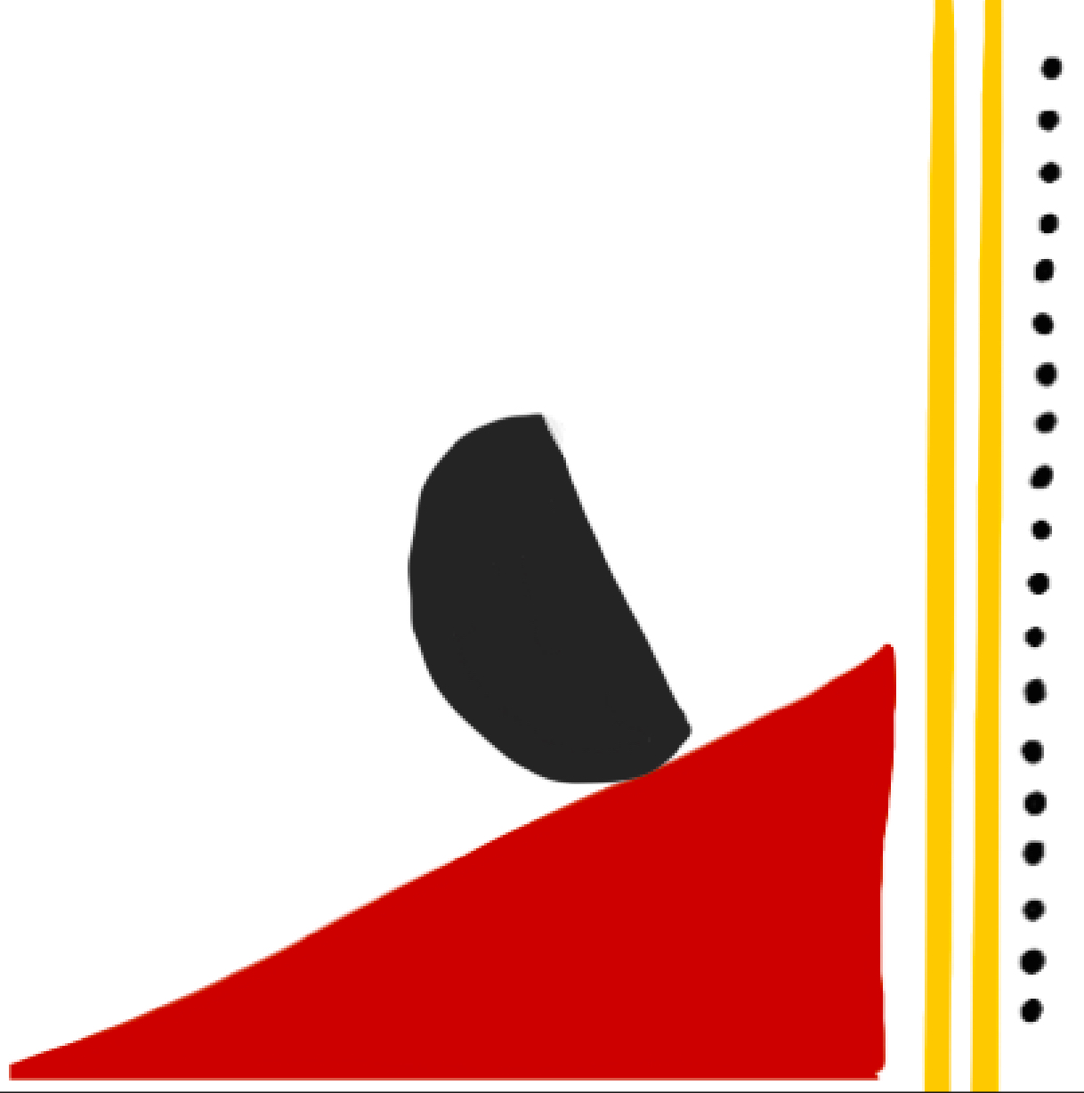 I added a filled in red triangle to show that I usually view life through a glass half full lens. I then drew a black semi circle to represent the fact that I am more of a night owl. 